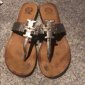 Tory Burch pewter sandal/flip-flop size 10